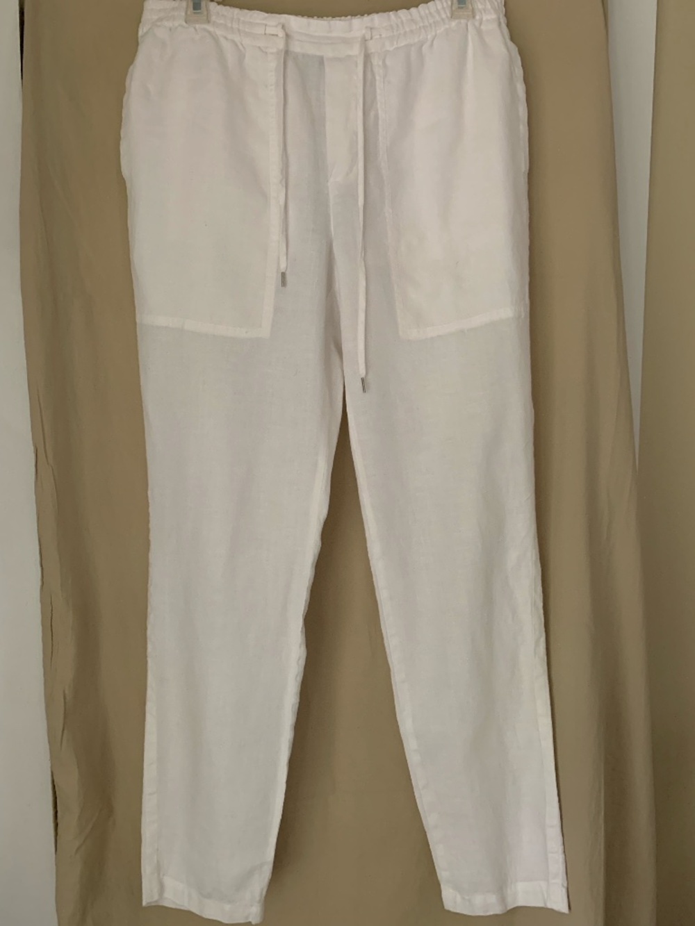 Vince white 100% linen jogger pants